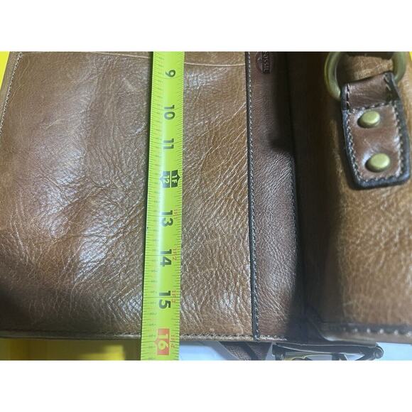 Real Leather Fossil Estate Portfolio Brief (Cognac) Briefcase/Attac - Picture 14 of 15